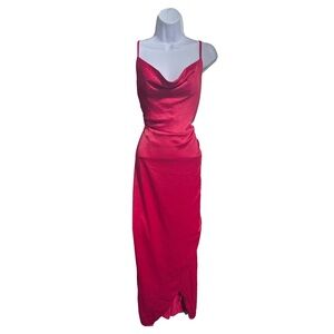 Nasty Gal Red Cowl Neckline Cocktail Dress